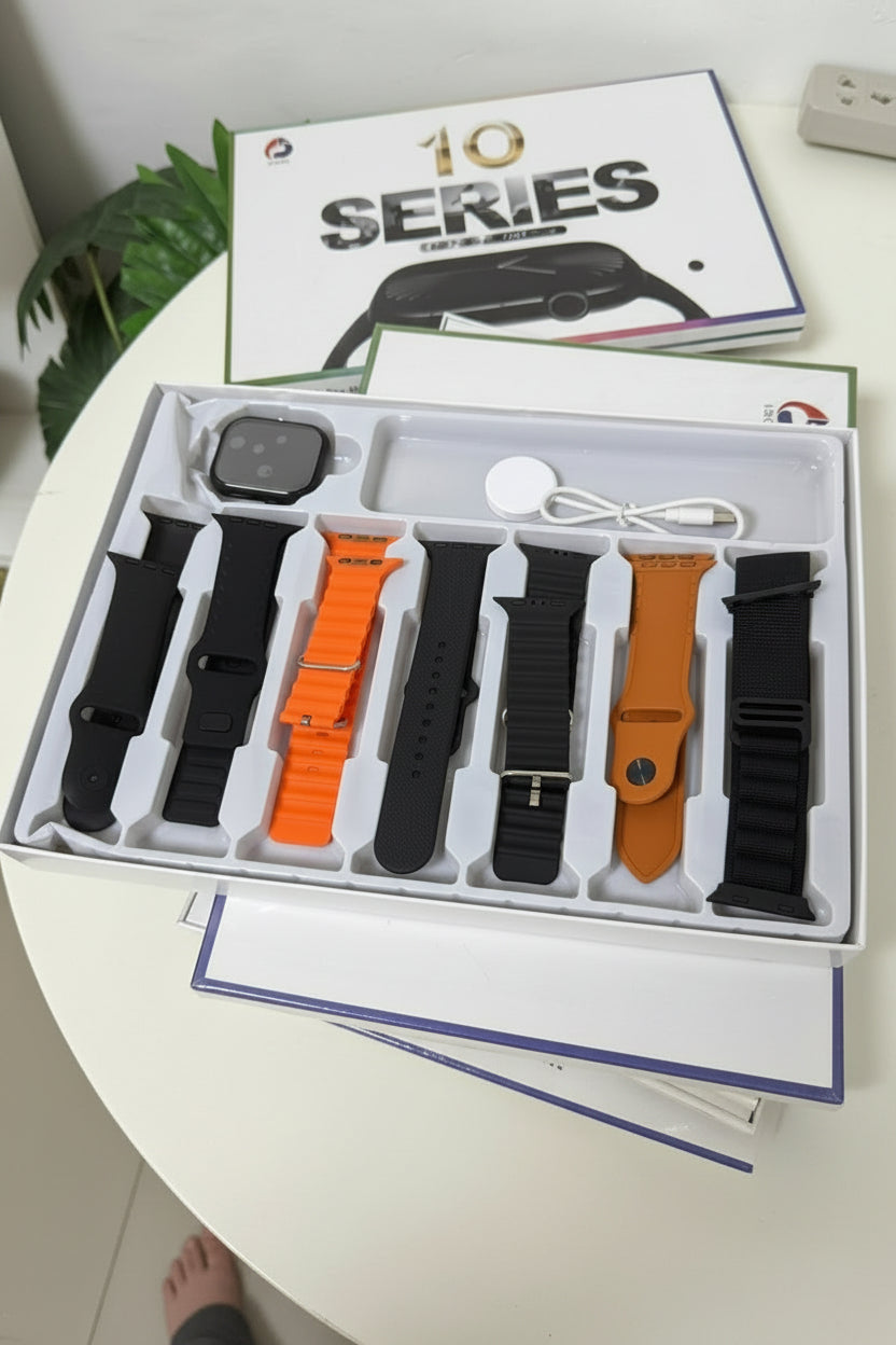 S30 Series 10 Smartwatch – 7 Interchangeable Straps, Fitness & Health Tracker