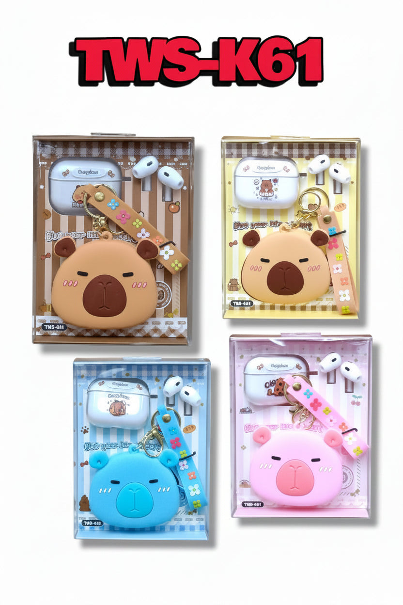 TWS K61 Cartoon Earbuds Gift Set – LED Charging Case & Kids’ Watch
