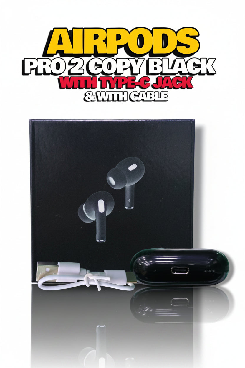 AirPods Pro 2 Black – Wireless Earbuds with Type-C Charging & Cable