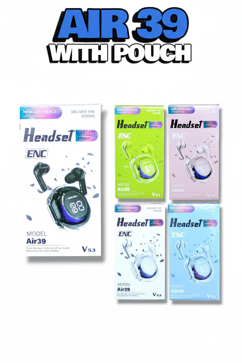 Air 39 Wireless Earbuds with Protective Pouch – Bluetooth & HD Sound