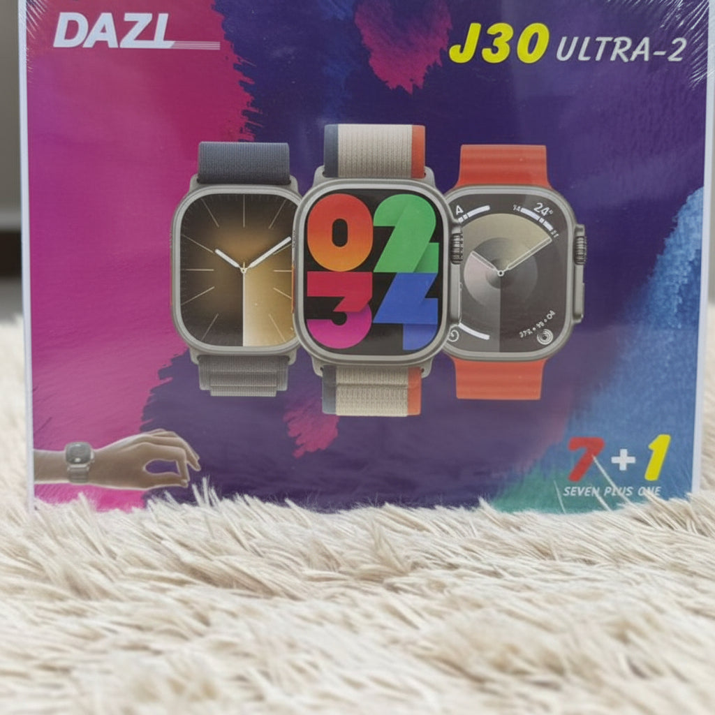 J30 Ultra 2 Smartwatch – 7 Interchangeable Straps, Fitness & Health Tracker