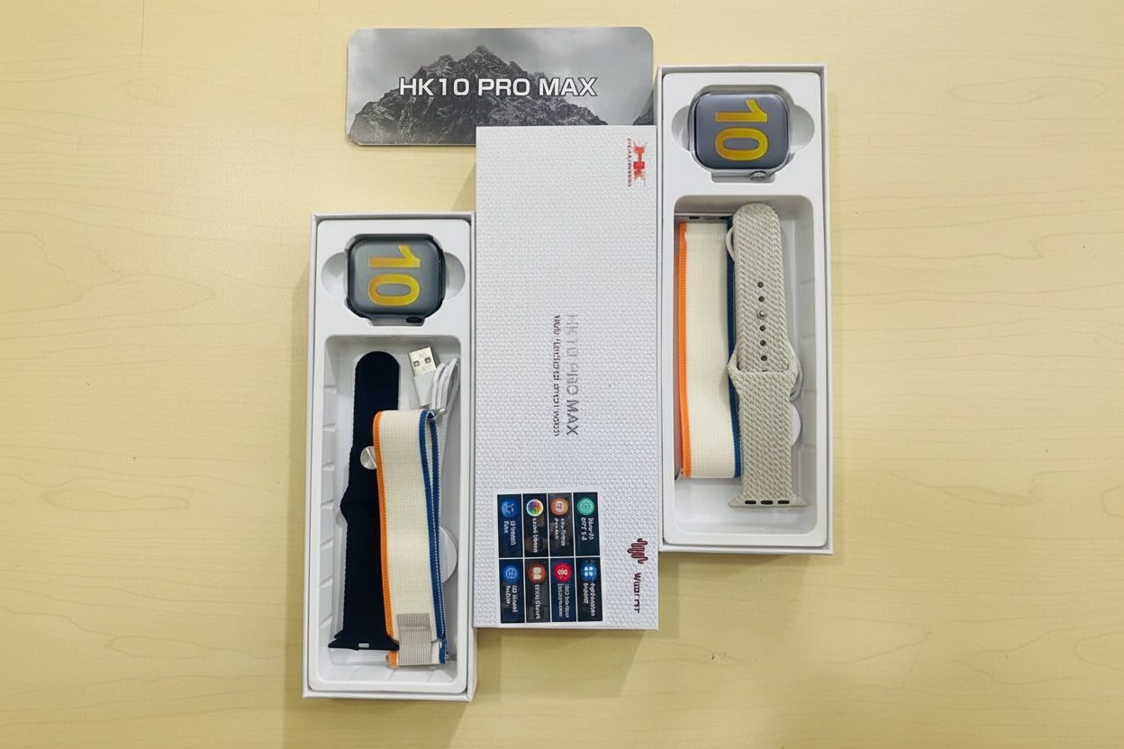 HK 10 Pro Max Smartwatch – 2 Interchangeable Straps, Fitness & Health Tracker