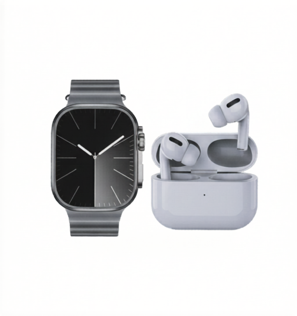 H50 Smartwatch Bundle – 7 Interchangeable Straps + Air Pods, Fitness & Smart Features