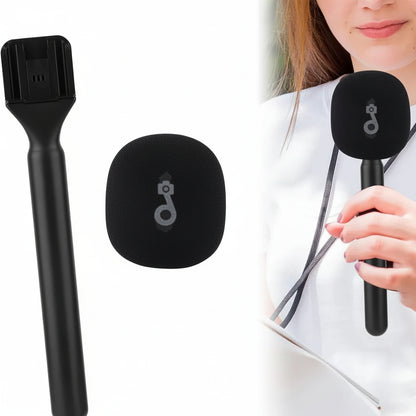 C&C Handheld Microphone Stand with Dual Foam Windshields – Adjustable Grip & Noise Reduction