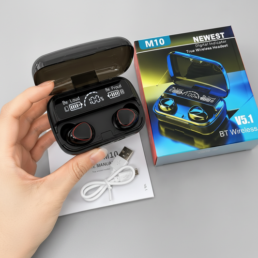 M10 Wireless Earbuds – Bluetooth 5.3, HD Sound & Long Battery Life