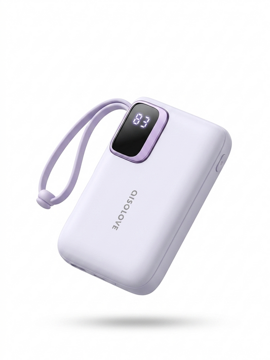 Ai SOLOVE 10000mAh Compact Power Bank with Built-In Lightning Cable