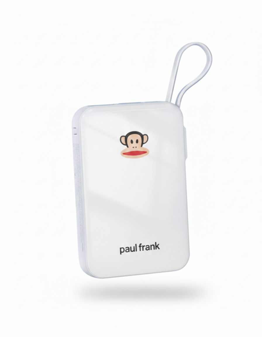New Paul Frank 20 x 10,000mAh Power Bank | 22.5W Fast Charging | Type-C with Built-In Cable | 3CCC Certified | Blue High-Speed USB Ports