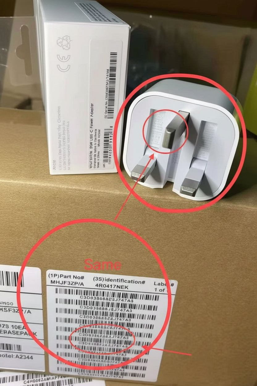 Original 3-Pin 20W USB-C Power Adapter – Heavy Duty | Serial Matched | UK Plug