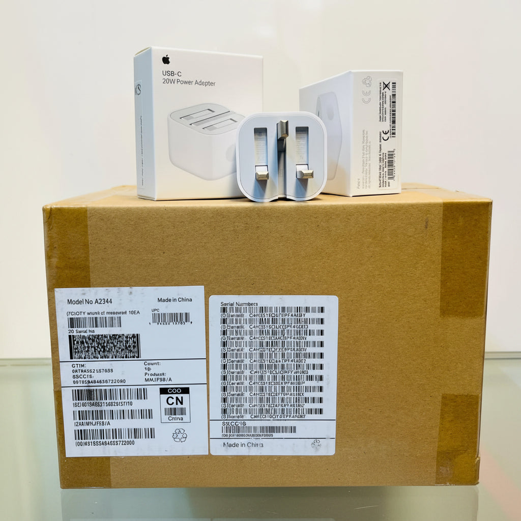 Original 3-Pin 20W USB-C Power Adapter – Heavy Duty | Serial Matched | UK Plug