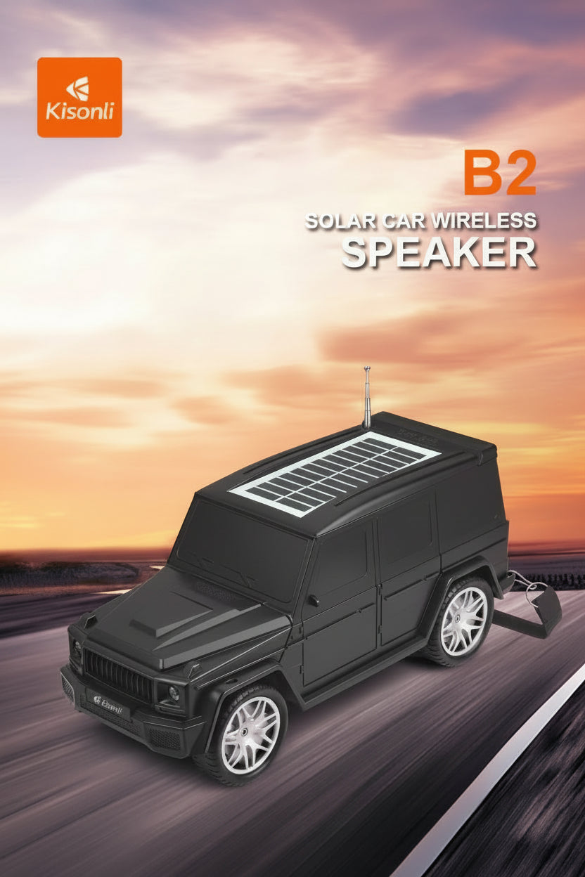 Kisonli Solar Car Wireless Bluetooth Speaker – Solar Powered, Hands-Free, FM Radio, and TF Card Support (Copy)