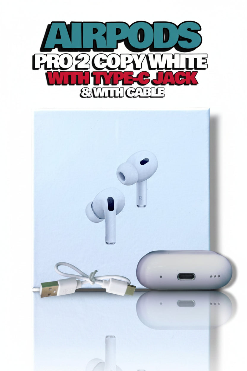 AirPods Pro 2 White – Wireless Earbuds with Type-C Charging & Cable