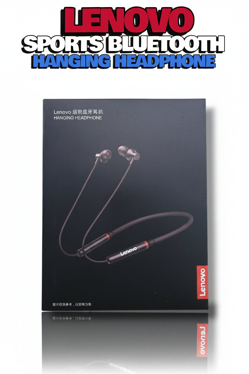 Lenovo Sports Bluetooth Hanging Headphones – Wireless Neckband Earphones with Deep Bass