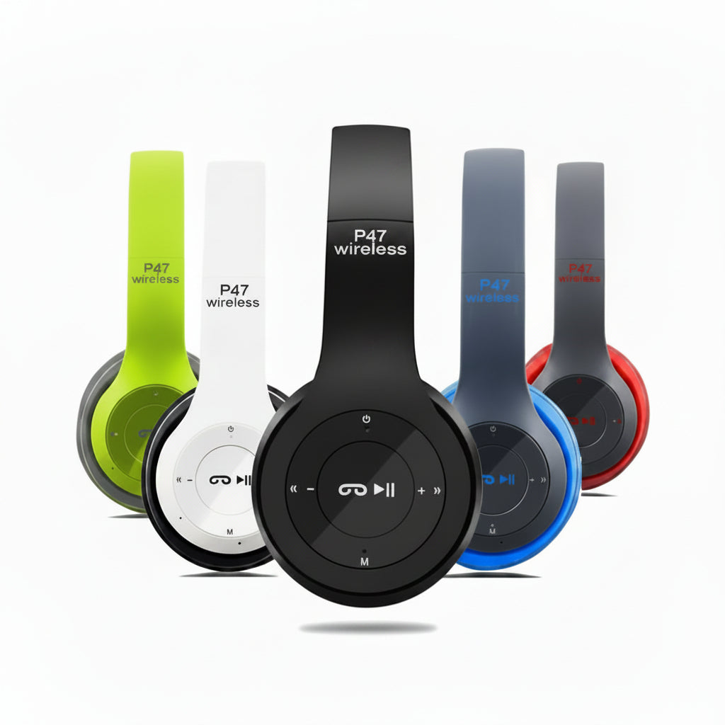 P47 Wireless Headphones – Bluetooth Stereo, Foldable & Deep Bass