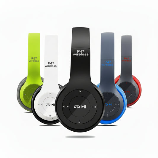 P47 Wireless Headphones – Bluetooth Stereo, Foldable & Deep Bass
