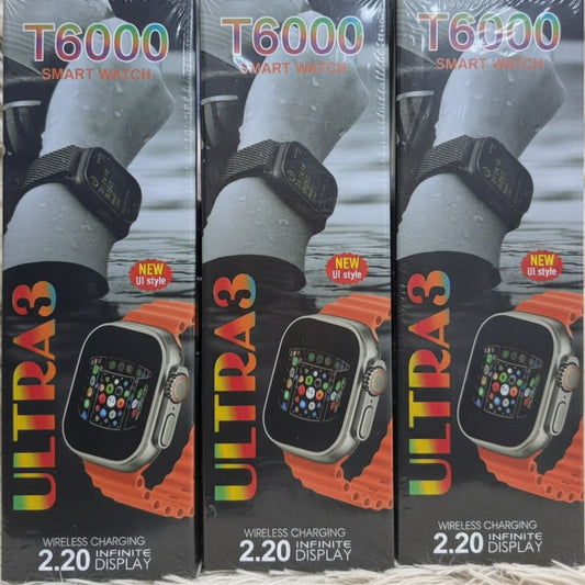 T6000 Ultra 3 Smartwatch – 2.20” Large Display, Fitness & Health Tracker