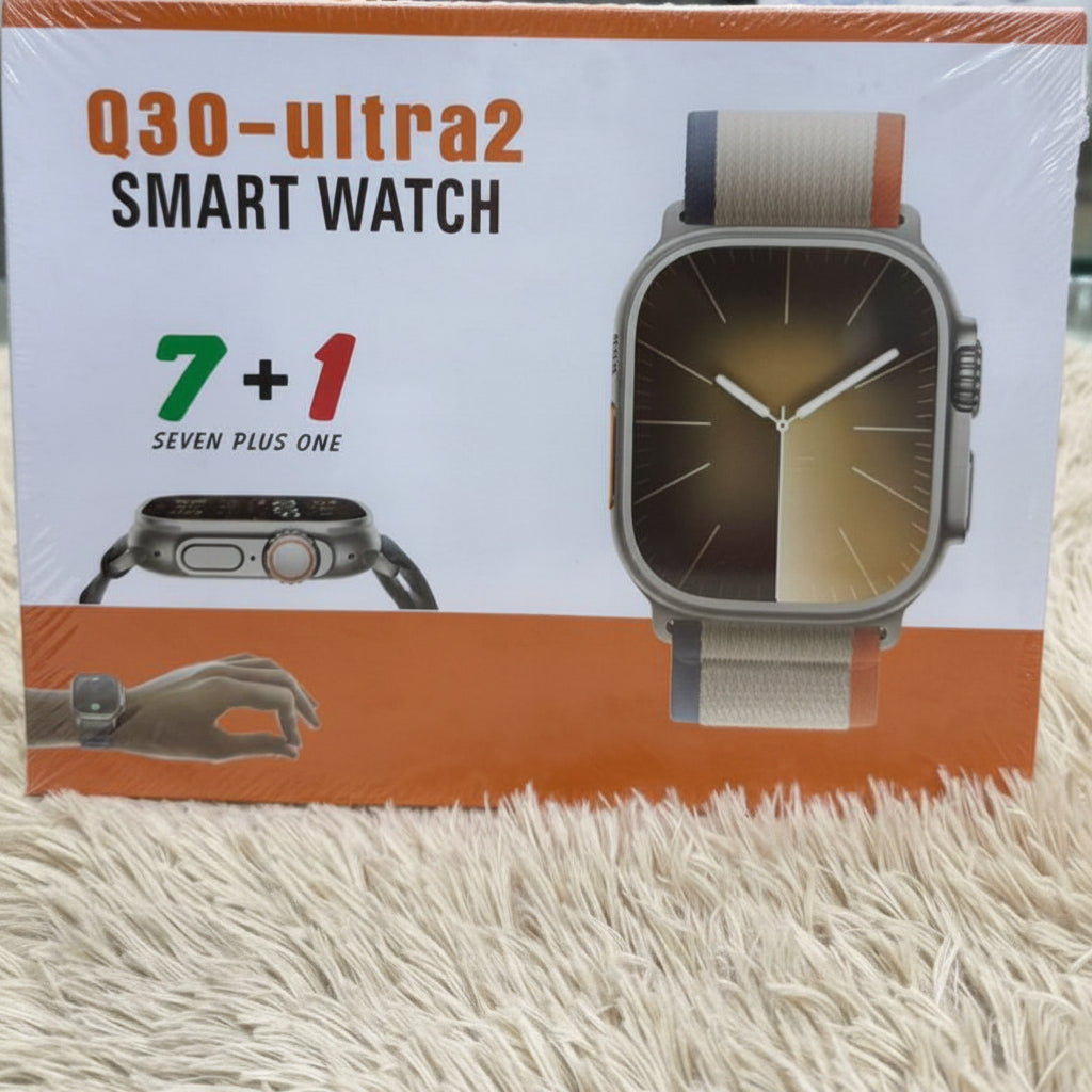 Q30 Ultra 2 Smartwatch – 7 Interchangeable Straps, Fitness & Health Tracker