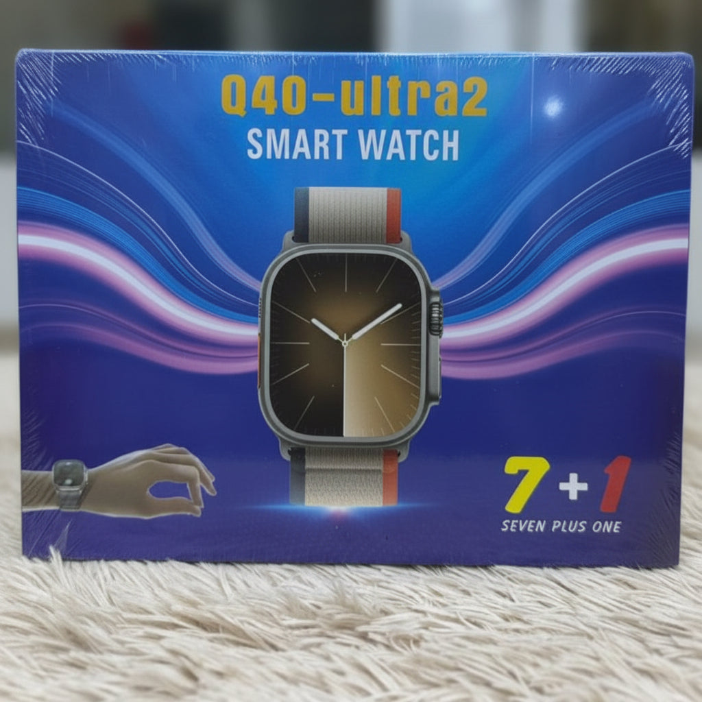 Q40 Ultra 2 Smartwatch – 7 Interchangeable Straps, Fitness & Health Tracker