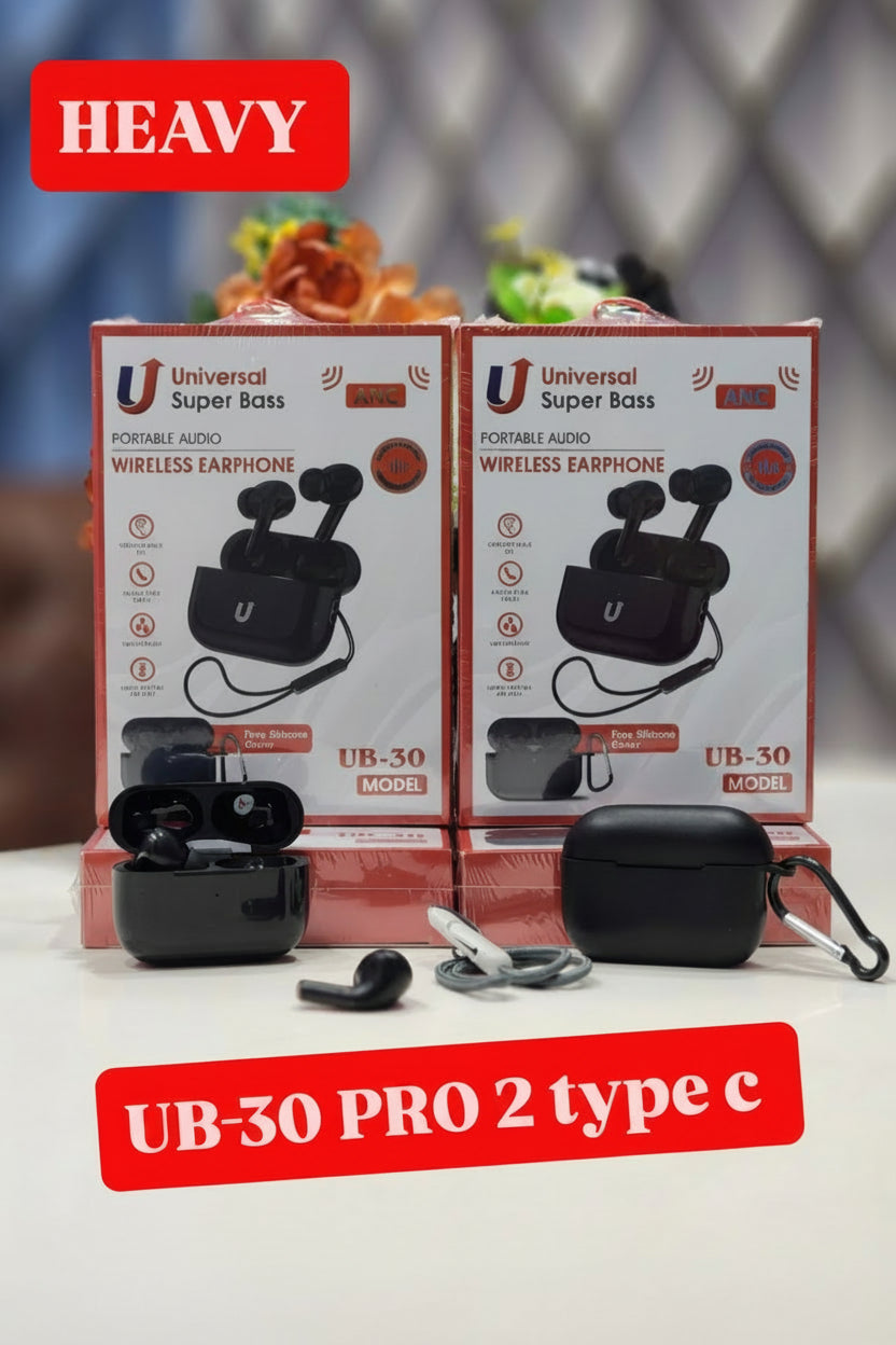 UB-30 Pro 2 Type-C Earbuds Bundle – Rope Lanyard + AirPods, Wireless Audio