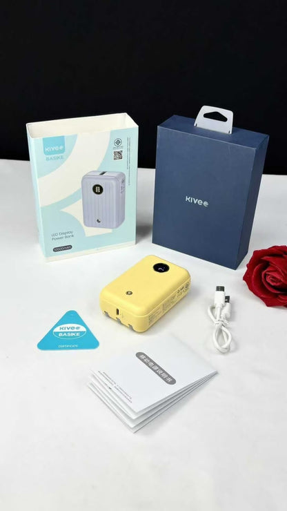 Kivee Basake 10000mAh Compact Power Bank – 22.5W Fast Charging with Dual Built-In Cables
