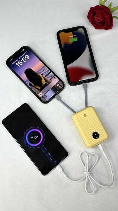 Kivee Basake 10000mAh Compact Power Bank – 22.5W Fast Charging with Dual Built-In Cables