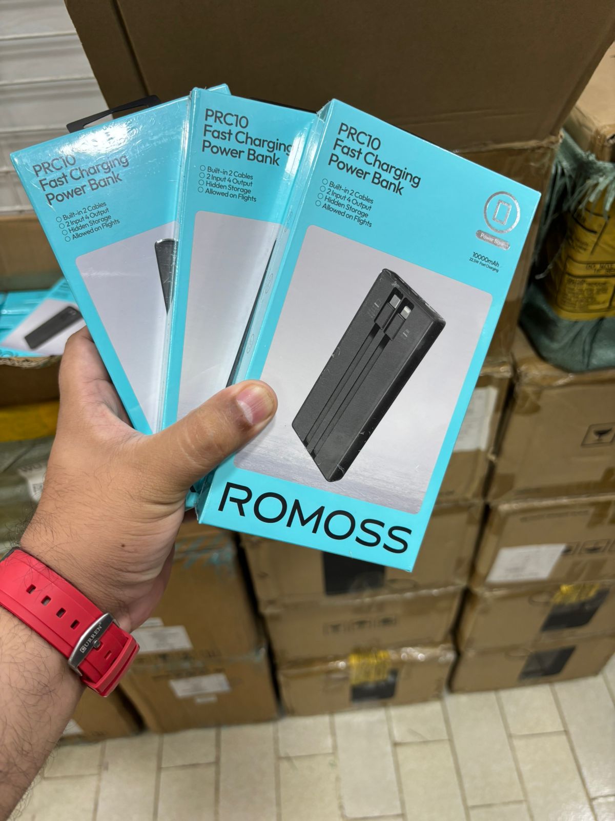 Romoss PRC-10 10000mAh Compact Power Bank – 22.5W Fast Charging with Dual Built-In Cables
