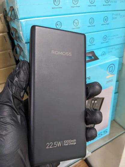 Romoss PRC-10 10000mAh Compact Power Bank – 22.5W Fast Charging with Dual Built-In Cables