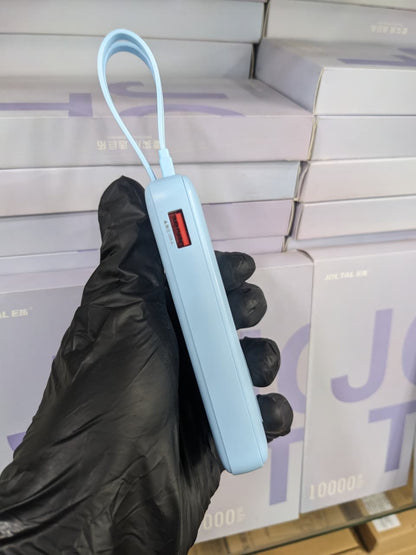 Joltal MH-813 10000mAh Compact Power Bank – 22.5W Fast Charging with Dual Built-In Cables